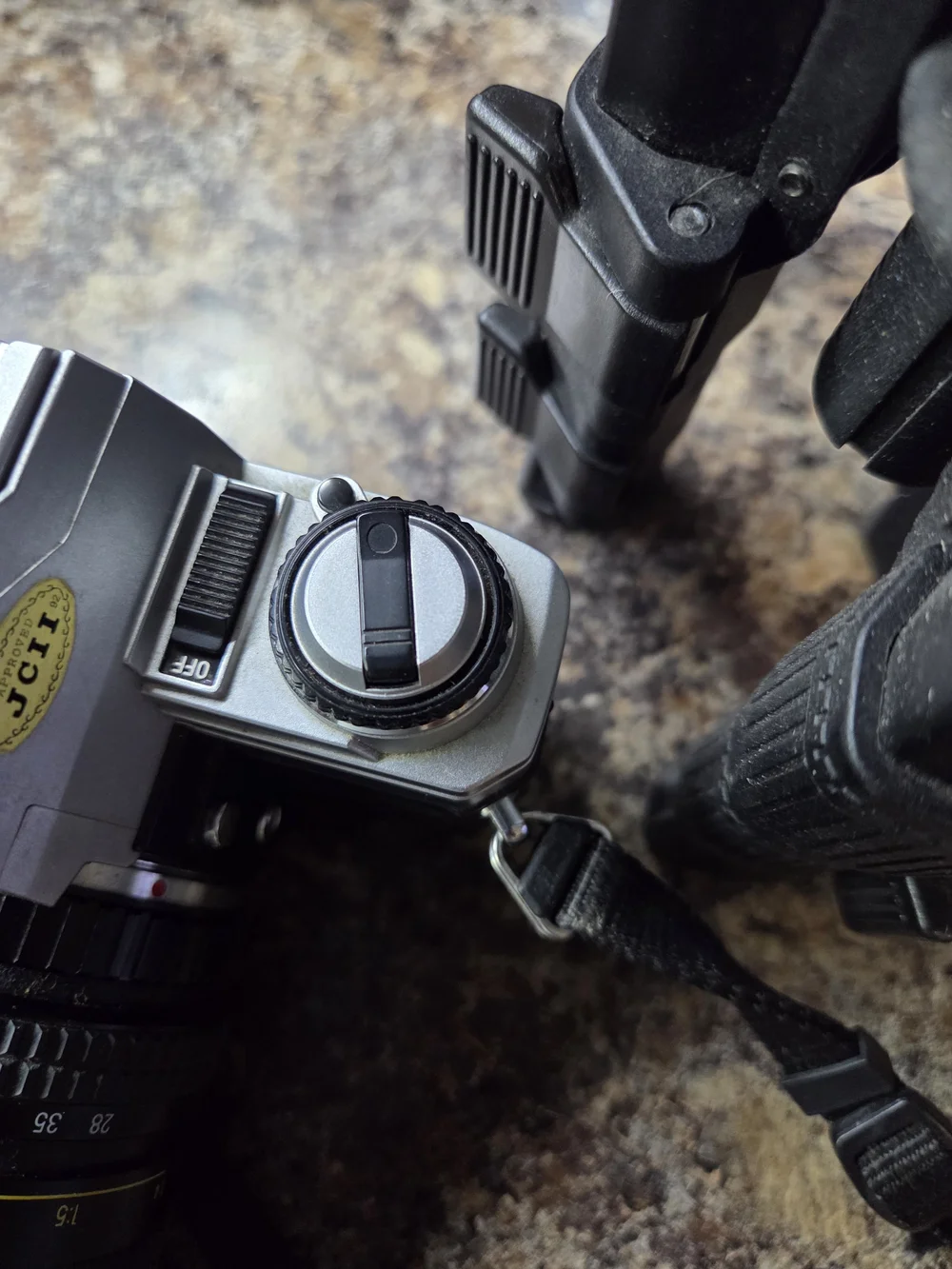 X-370 Silver and Black 35mm SLR Camera with Zoom Lens